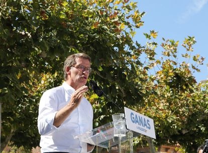 Alberto Núñez Feijóo, en el acto de inauguración del nuevo curso político del PP de Madrid en Alcalá de Henares.
