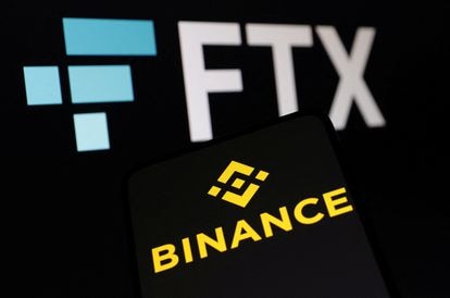 Logos de las plataformas Binance y FTX.