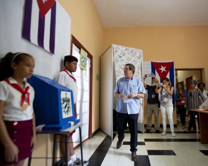 Un colegio electoral de La Habana, el domingo durante la votación de las asambleas municipales.