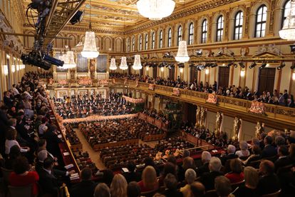 Vista de la Sala Dorada de la Musikverein de Viena, durante el concierto.