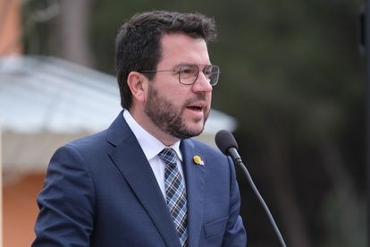 El presidente de la Generalitat, Pere Aragonès, el pasado jueves, en un la inauguración de la sede de Barnahus en Tarragona