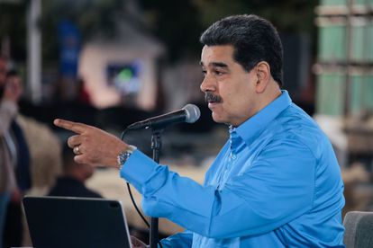  Fotografía cedida por prensa de Miraflores donde se observa al presidente de Venezuela, Nicolás Maduro, durante un acto, el miércoles, en Caracas (Venezuela).