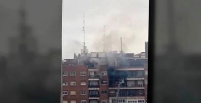 Incendio en la calle Almería, en Ventas.