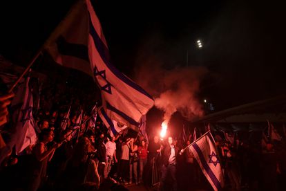 Manifestantes en Tel Aviv, este domingo.