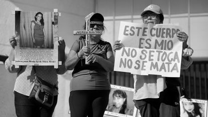 Una imagen de la manifestación del 8M de México de este año.