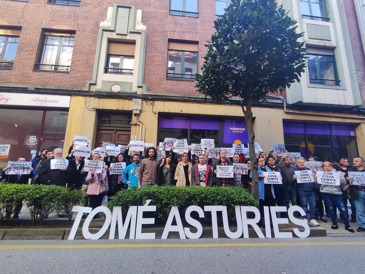La candidata de Podemos en Asturias se encierra en la sede del partido para que se mantenga la lista