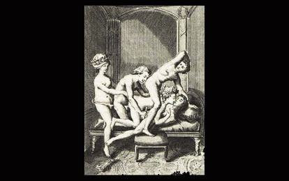 Ilustración de una obra de Sade.