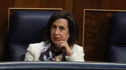 La ministra de Defensa, Margarita Robles, en el Congreso el 29 de marzo.