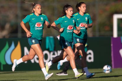 La selección brasileña, en un entrenamiento antes del Mundial femenino.