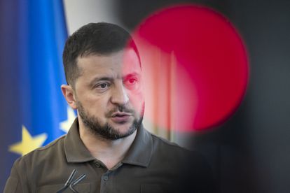 El presidente de Ucrania, Volodímir Zelenski, durante una conferencia de prensa en Bratislava, el 7 de julio.