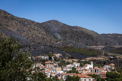 Paisaje de Colera (Girona) después del incendio.