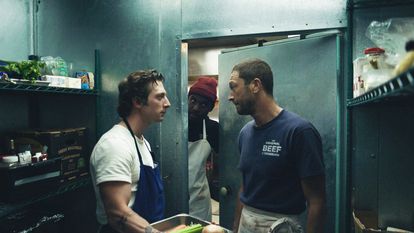Jeremy Allen White, Lionel Boyce y Ebon Moss-Bachrach, en la primera temporada de 'The Bear'.