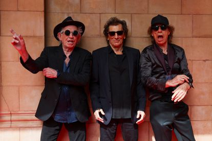 Los tres 'rolling' posan durante la presentación de 'Hackney Diamonds'.