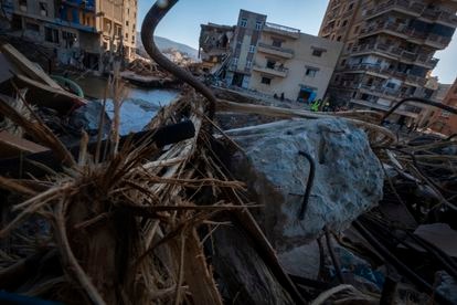 Una zona del centro de Derna, el viernes 15 de septiembre de 2023, tras la inundación.