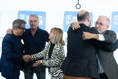 Desde la izquierda, Andreu Buenafuente, Carles Francino, Gemma Nierga, Jordi Basté y Xavier Sardá.