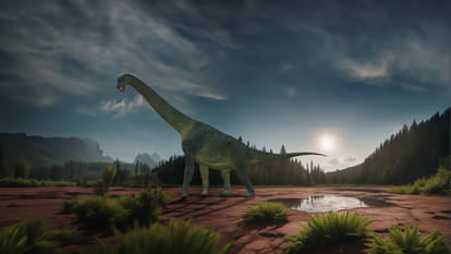Reconstrucción del aspecto en vida de 'Garumbatitan morellensis'.