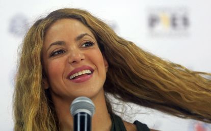 La cantante, en una presentación de la fundación Pies Descalzos.