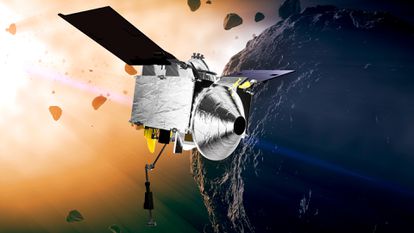 Ilustración hecha por la NASA de la sonda OSIRIS-REx.