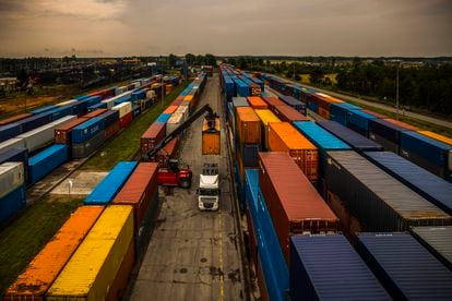 Terminal de carga en Malaszewicze (Polonia), una localidad fronteriza con Bielorrusia convertida en paso clave de mercancías ferroviarias.