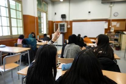 Una clase del instituto Miquel Tarradell de Barcelona, el martes.