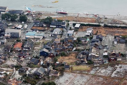 Vista aérea de la ciudad de Suzu, prefectura de Ishikawa, este martes tras el seísmo.