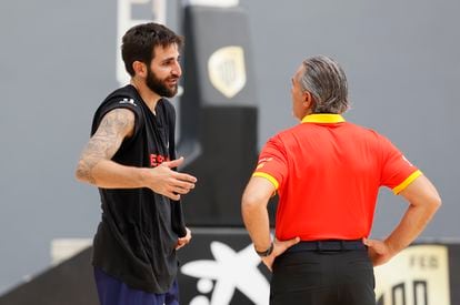 Ricky y Scariolo, en la concentración de la selección el pasado verano.