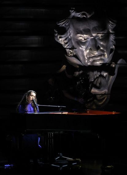 La cantante Amaia, durante su actuación.