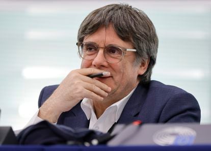 Carles Puigdemont, expresidente de Cataluña, el pasado noviembre en el Parlamento europeo, en Estrasburgo el 23 de noviembre de 2023.