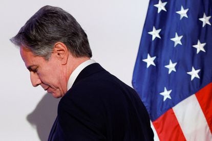 El secretario de Estado de EE UU, Antony Blinken, en la reunión de ministros de exteriores del G-7 en Capri (Italia), el 19 de abril.
