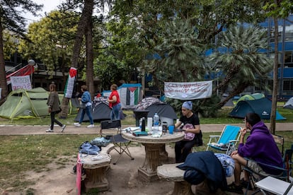 Un aspecto de la acampada de Valencia.