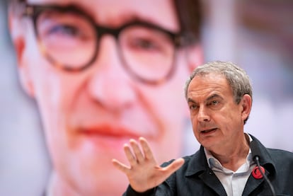 El expresidente del Gobierno José Luís Rodríguez Zapatero, este domingo en Girona.