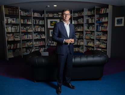 El consejero canario de Obras Públicas, Vivienda y Movilidad, Pablo Rodríguez, durante la entrevista en Madrid.