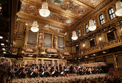 Vista de la sala dorada del Musikverein, donde se celebra el Concierto de Año Nuevo, en Viena.