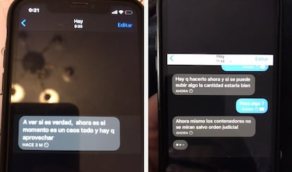 Según el sumario, capturas de una conversación entre Torán y Sánchez, en el que este último apremia para que incremente los envíos de droga.