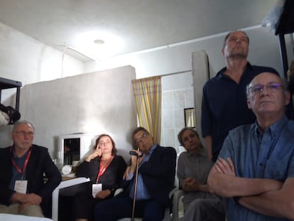 De izquierda a derecha: Martin Baron, Pepa Bueno, Sergio Ramírez, Carmen Aristegui, Jan Martínez Ahrens y Carlos Fernando Chamorro.
