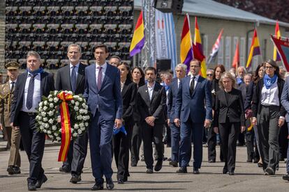 Los Reyes, en el acto, este domingo en Mauthausen.