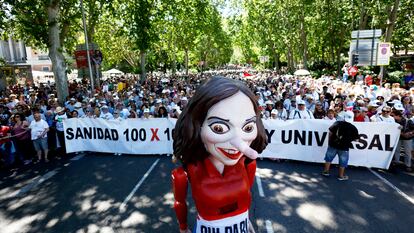 Manifestación en defensa de la sanidad pública en Madrid contra Ayuso este domingo 25 de mayo de 2025