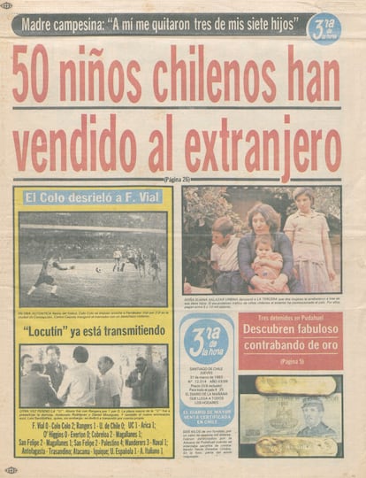 Una nota de prensa de 1983 sobre el secuestro de bebés para adopciones ilegales.