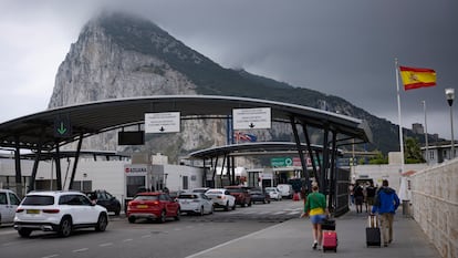Frontera de acceso al peñón de Gibraltar, en una imagen de archivo.