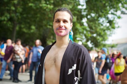 David Pérez, durante el Orgullo en Madrid.