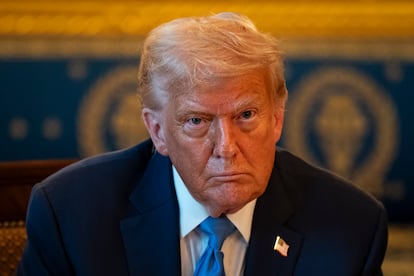Donald Trump, este lunes en La Casa Blanca, durante su recepción al primer ministro israelí, Benjamín Netanyahu.